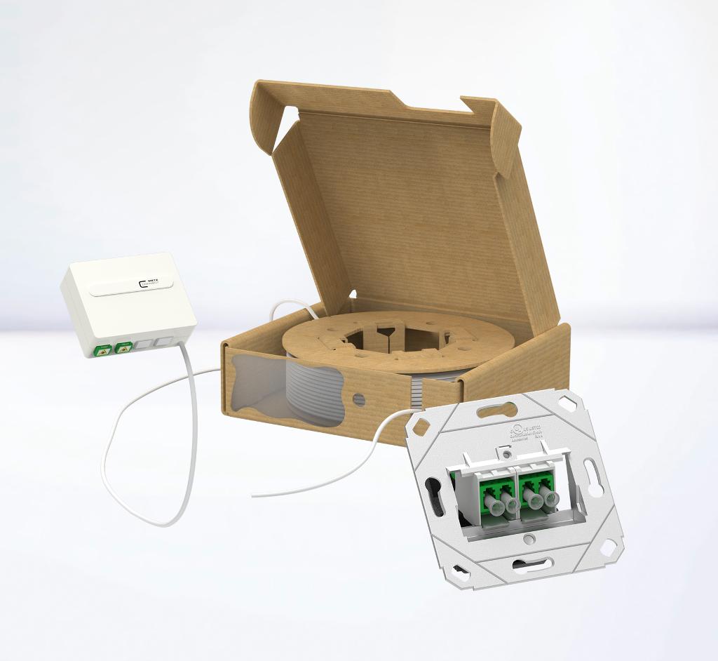 Pre-assembled FO wall outlet