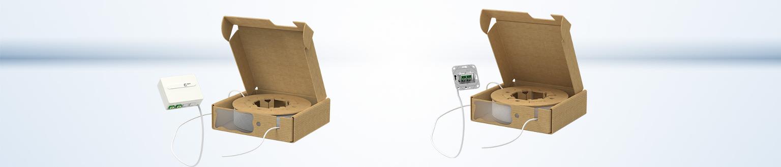 Pre-assembled FO wall outlet