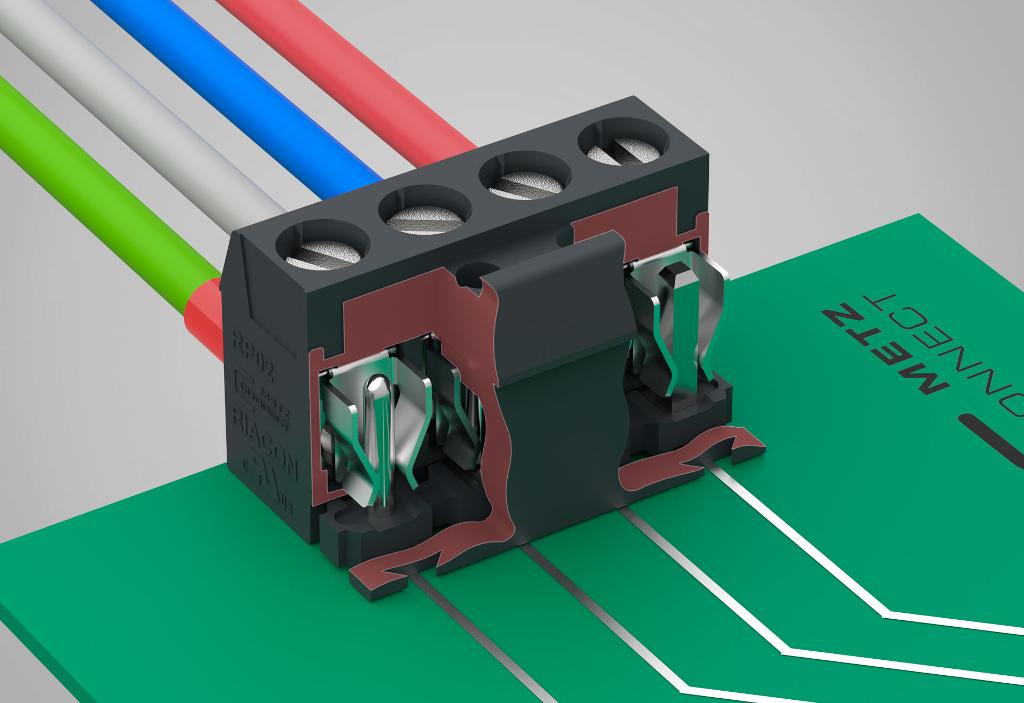 Flexible contacting of pin headers by tulip contact