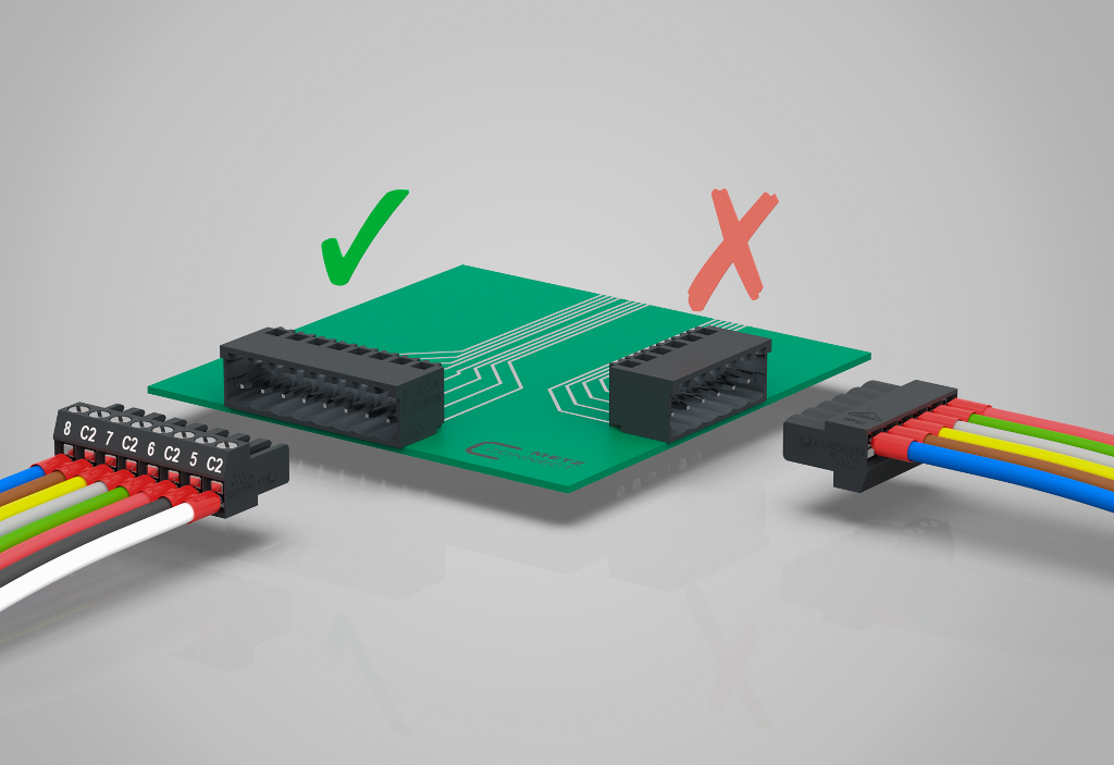 Protection against incorrect connection of the terminal block