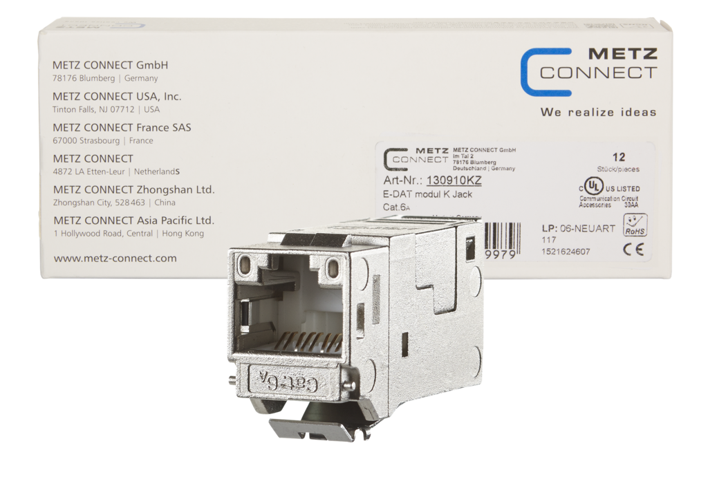 E-DAT modul Cat.6A K Jack - Keystone (12 Stück)