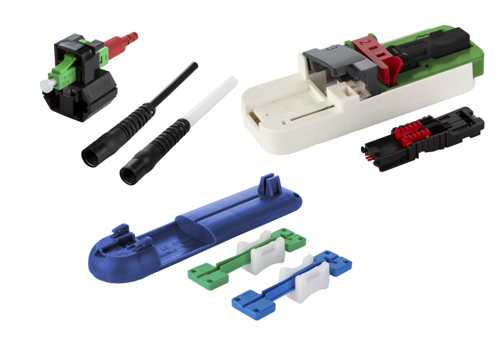 OpDAT FAST<sup>TM</sup> Hybrid connector kit LC APC OS2 <br />100 pieces for cables incl. tool