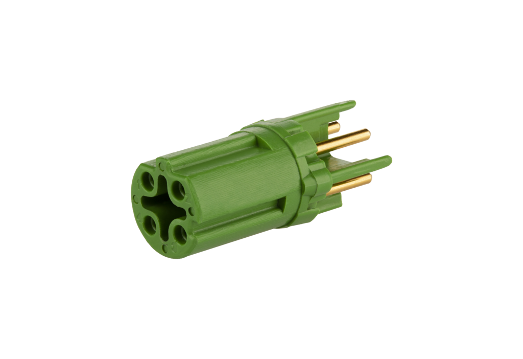 Leiterplatteneinsatz M12, D-kodiert, 4-polig, grün