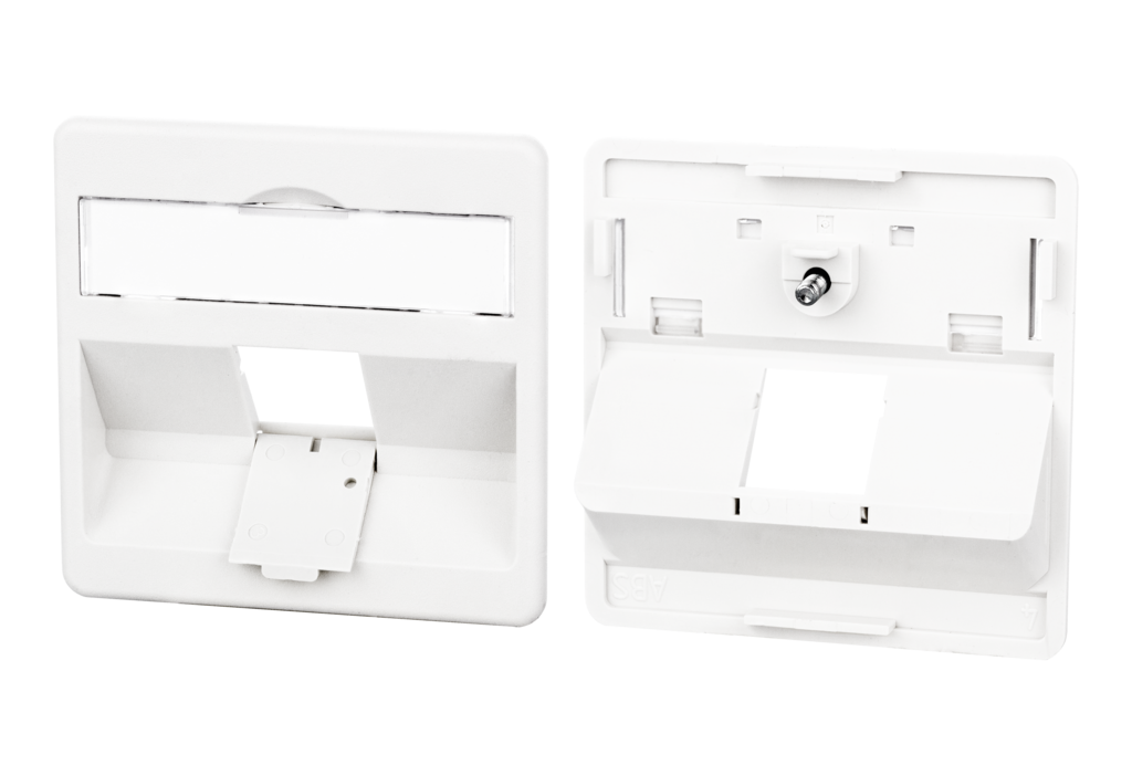 Zentralplatte 50 x 50 mm 1 Port, reinweiß, Modul