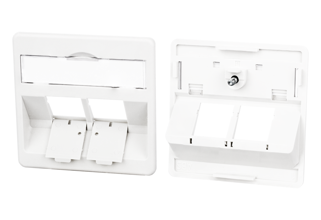 Zentralplatte 50 x 50 mm 2 Port, reinweiß, Modul