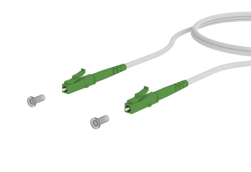 OpDAT Patchkabel LC-S APC/LC-S APC OS2, weiß